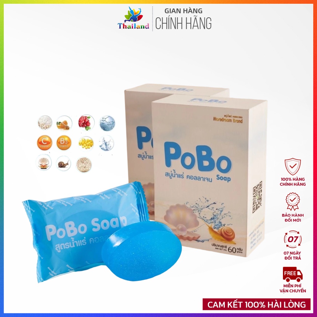 Xà phòng tạo bọt dưỡng da collagen ốc sên Pobo Soap
