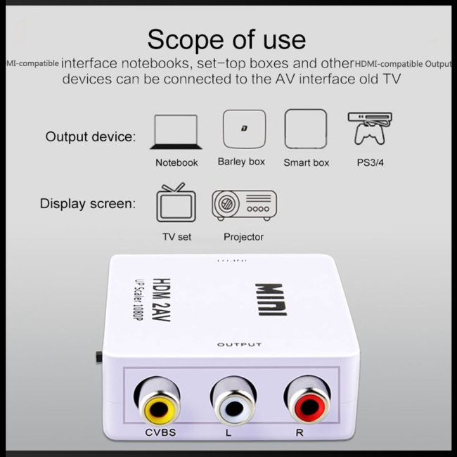 Bộ Thiết Bị Chuyển Đổi Hdmi AV HD Sang RCA AV / CVSB L / R Video 1080P