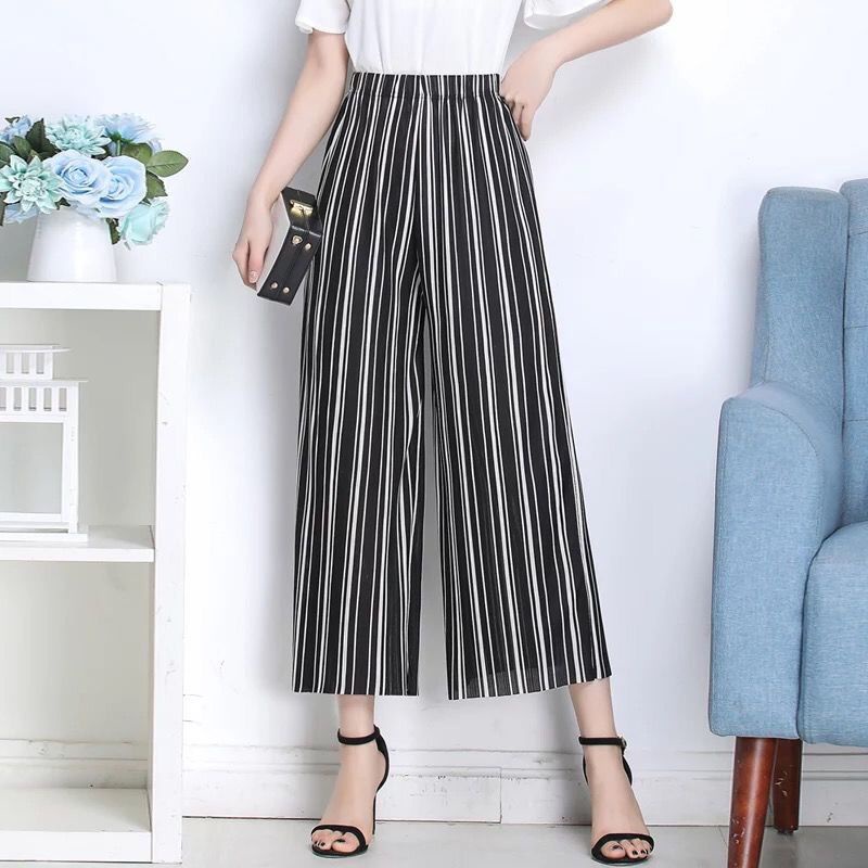 Quần Dài Ống Rộng Lưng Cao Vải Lụa Lạnh Mỏng Phong Cách Hàn Quốc Thời Trang Mùa Hè Hàng Mới 2023 Dành Cho Bạn Nữ