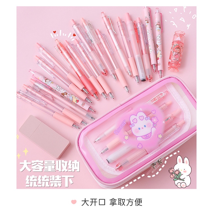Túi Đựng Bút Trong Suốt Sức Chứa Lớn Nhiều Màu Sắc Họa Tiết Hoạt Hình Dễ Thương CP7U