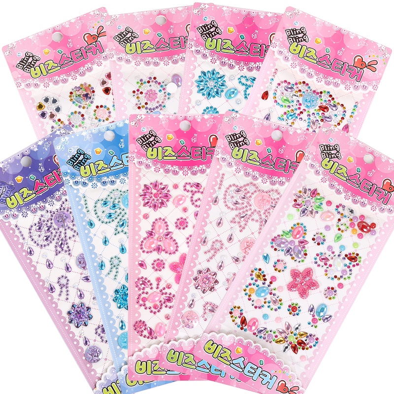 Children's Diamond Gem Crystal Stickers Cartoon Cute Stickers Holiday Stage Decorations