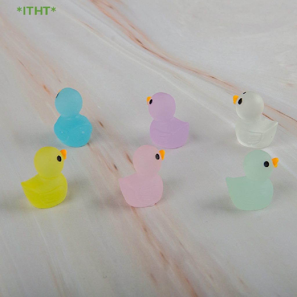 Bộ 10 Tượng Vịt Mini Bằng Nhựa Phát Sáng Trang Trí Sân Vườn Mới