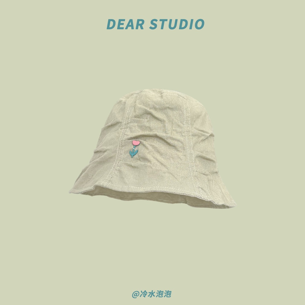 Mũ Bucket Xếp Ly Hình Hoa Tulip Phong Cách Nhật Bản Ngọt Ngào Cho Nữ