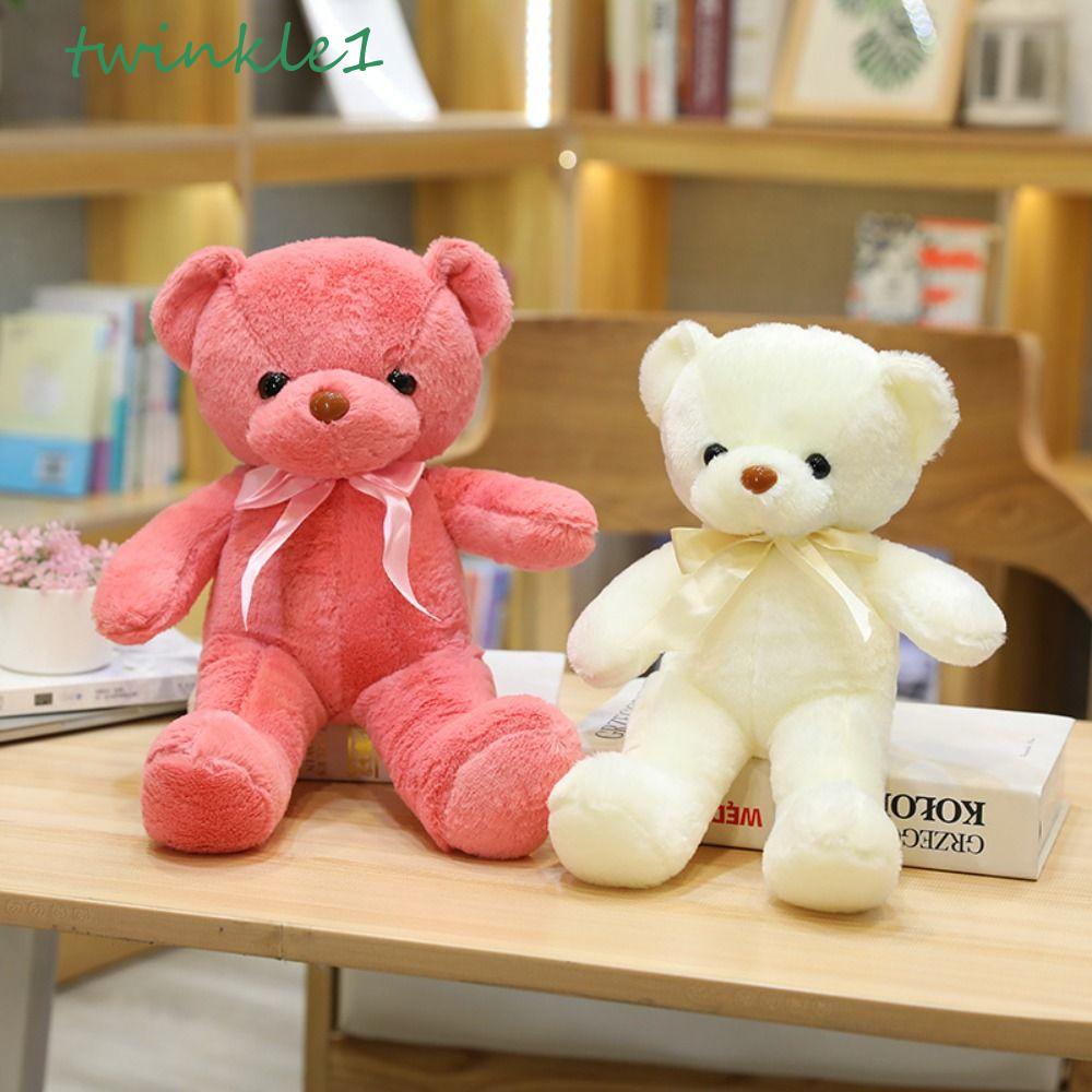 Thú Nhồi Bông Hình Gấu Teddy Thắt Nơ Bằng Lụa Lấp Lánh Trang Trí Trong Nhà / Tiệc Cưới