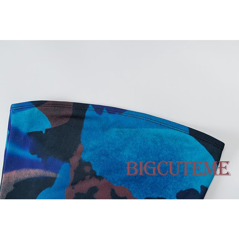 [] - Đầm Ôm Mini Không Tay Không Dây In Họa Tiết Trừu Tượng Thời Trang Dành Cho Nữ