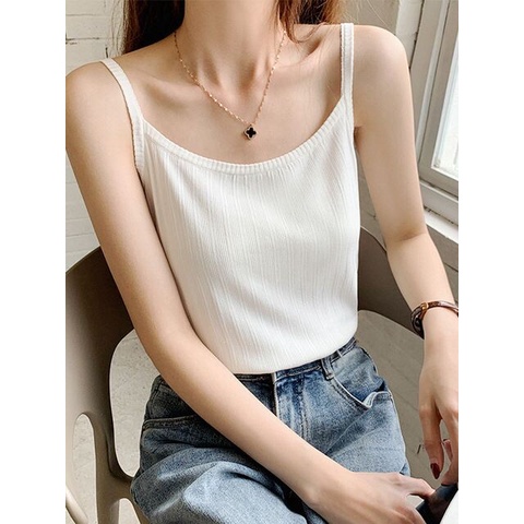 Áo tanktop SUXI dệt kim thiết kế tối giản thời trang mùa hè cho nữ