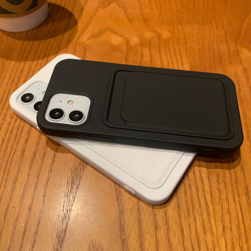 Ốp Điện Thoại Silicon Mềm Dạng Ví Đựng Thẻ Màu Trơn Sang Trọng Cho IPhone 14 13 11 12 Pro Max XS XR 7 8 14 Plus