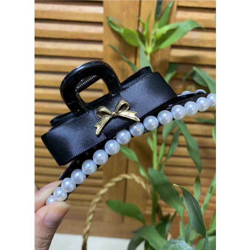 Kẹp Tóc Nơ Lớn Đính Ngọc Trai Phong Cách Pháp Cổ Điển Kiểu Mới 2023