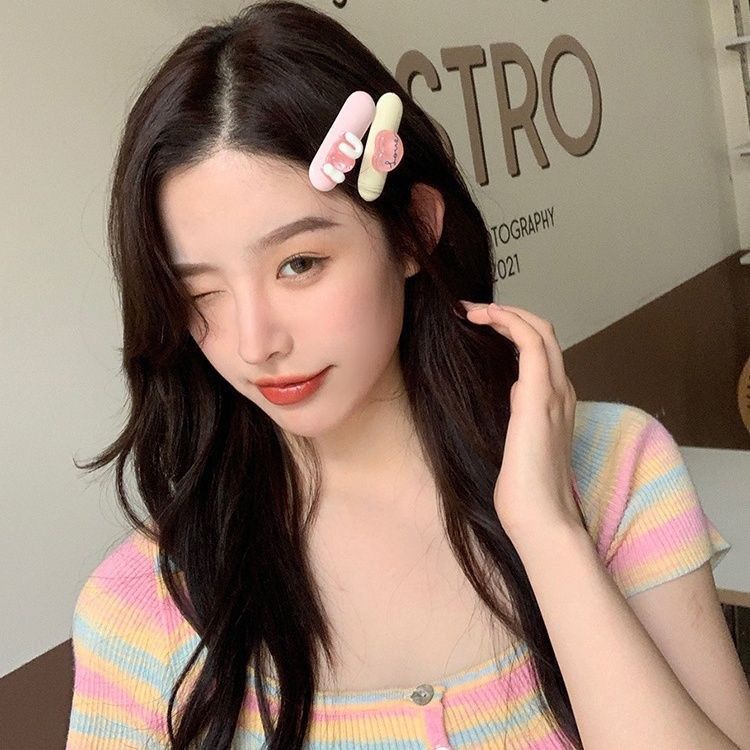 Kẹp Tóc Mái Ngang Trán Màu Hồng Ngọt Ngào Mới Cho Nữ
