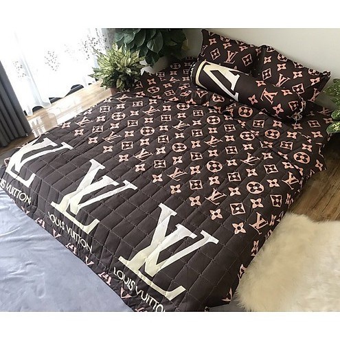 (GIẢM GIÁ) Sét 4 Món Ga Gối Vỏ Gối Ôm Poly Mẫu luiss, Bộ drap giường đẹp - Chất đẹp (1 ga + 2 vỏ nằm + 1 vỏ ôm)