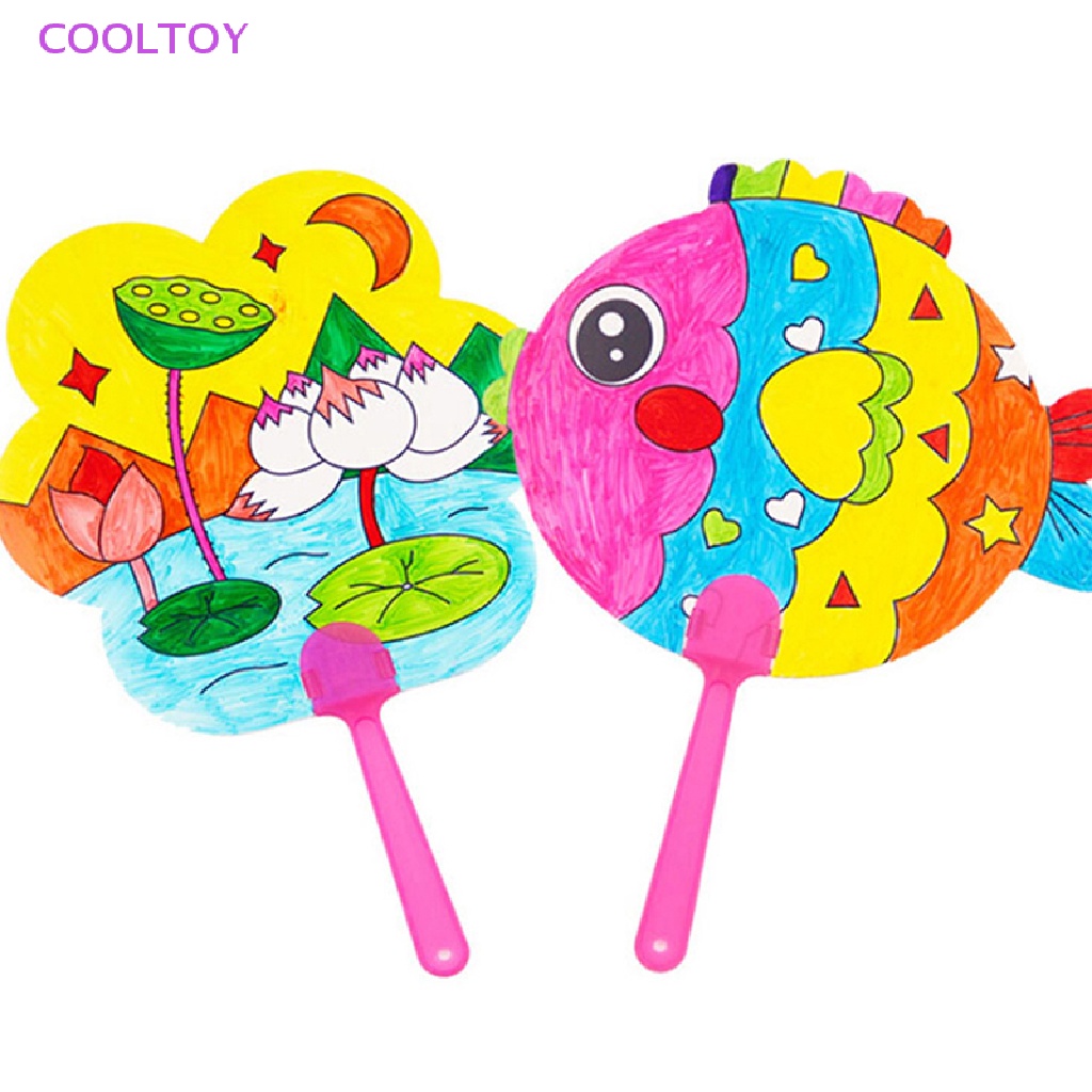 Cooltoy 1 Quạt Cầm Tay Hoạt Hình Tô Màu Thủ Công DIY Đồ Chơi Cho Trẻ Mẫu Giáo HOT