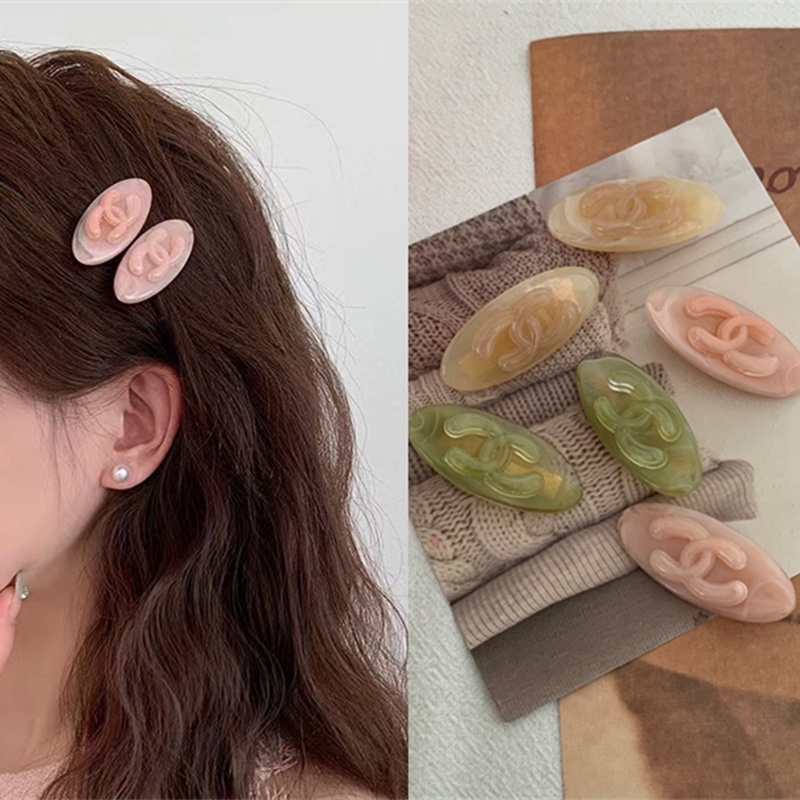 Kẹp Tóc Chữ C Bằng Acrylic Màu Hồng Dễ Thương Phong Cách Hàn Quốc Cho Nữ