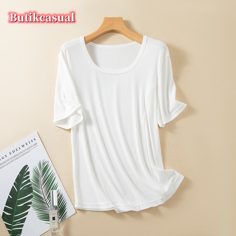Áo Thun cotton Cổ Vuông Tay Ngắn Thời Trang Mùa Hè 2023 Cho Nữ