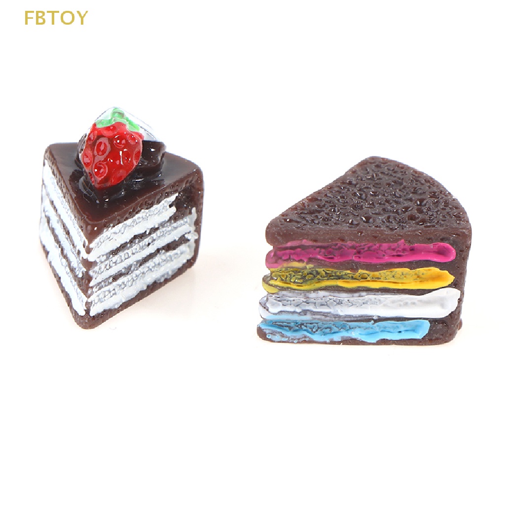 Set 5 Bánh Kem Dâu Tây Tỉ Lệ 1: 12 Trang Trí Nhà Búp Bê