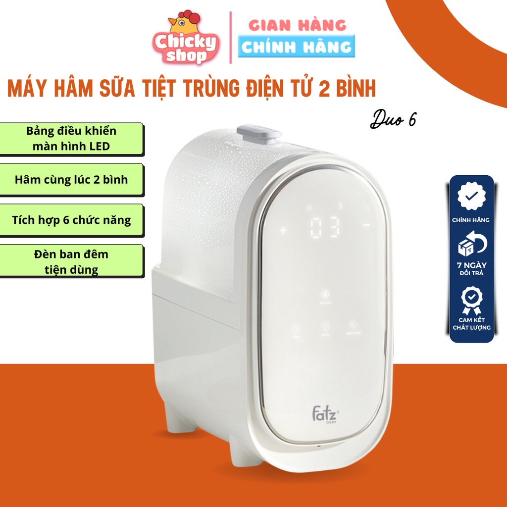 Máy hâm sữa tiệt trùng điện tử Fatzbaby Duo 6 FB3090CY