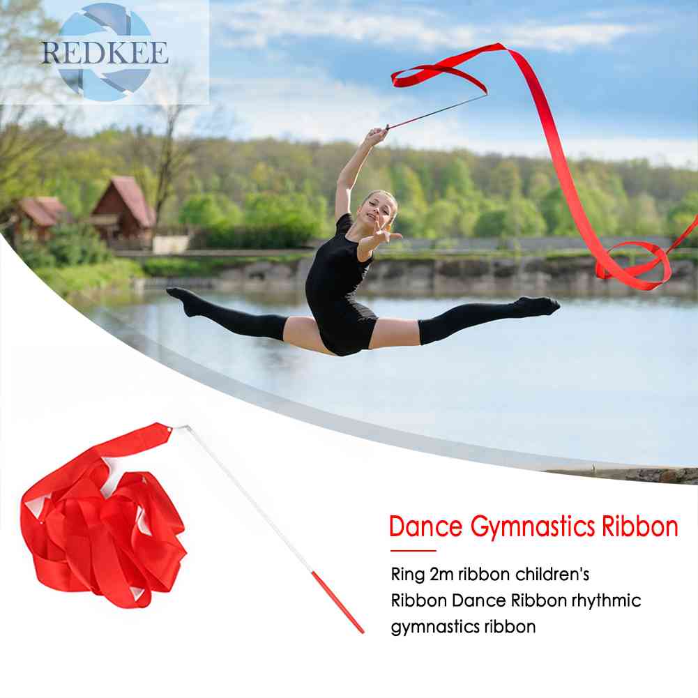 Gậy Ruy Băng Màu Cầu Vồng Dài 2m Hỗ Trợ Luyện Tập Múa Ba Lê Cho Bé