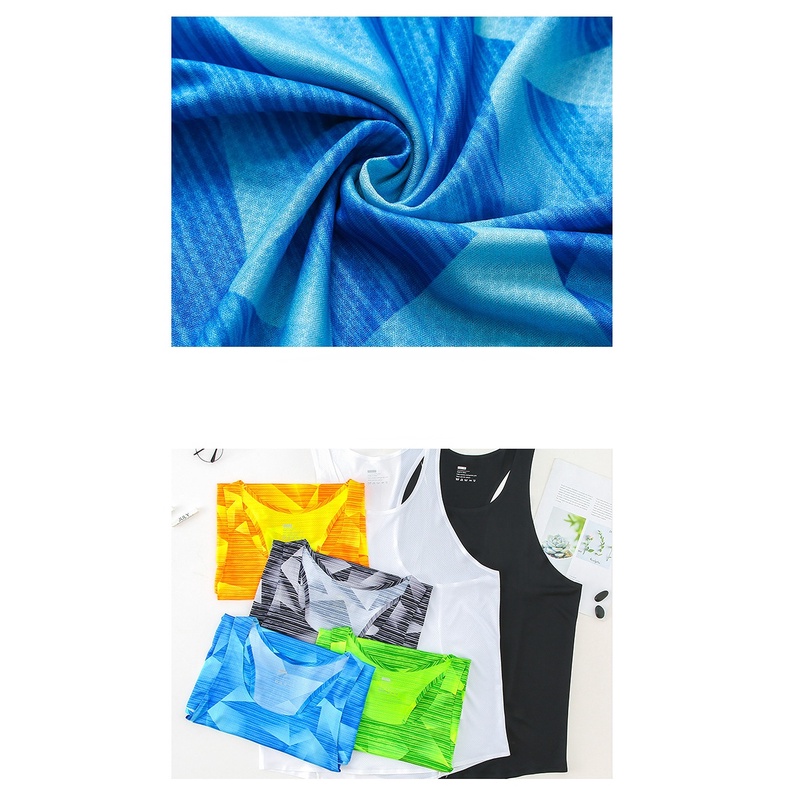 BBB Men’s Summer Color Print Quick Dry Sports Vest Sleeveless Marathon Running Training Basketball Loose Fit Vest