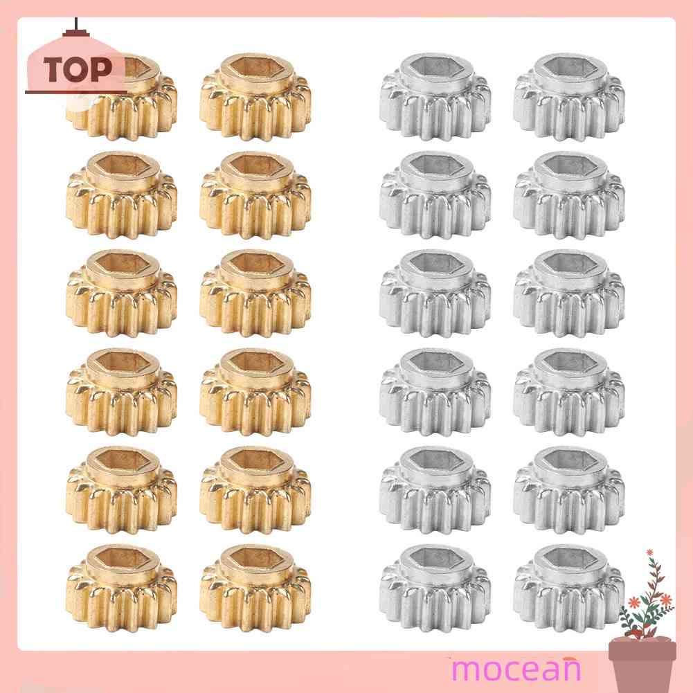 Mới Set 12 Phụ Kiện Điều Chỉnh Dây Đàn Guitar Bằng Kim Loại 1 / 15 Bánh Răng Màu Vàng / Bạc