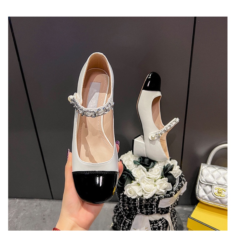 Giày da Đế Thấp Thời Trang retro mùa hè dành cho nữ giày cao gót đế vuông guốc cao gót sandal nữ