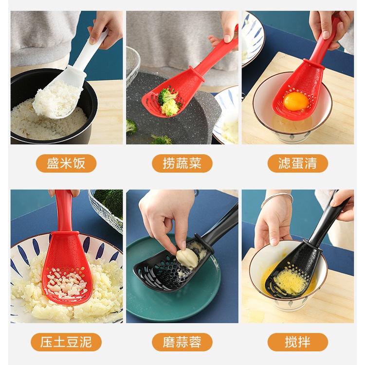 Thìa Muỗng Thủng Đa Năng, Vớt Đồ Ăn, Nghiền Khoai, Mài Tỏi, Tách Lòng Đỏ Trứng