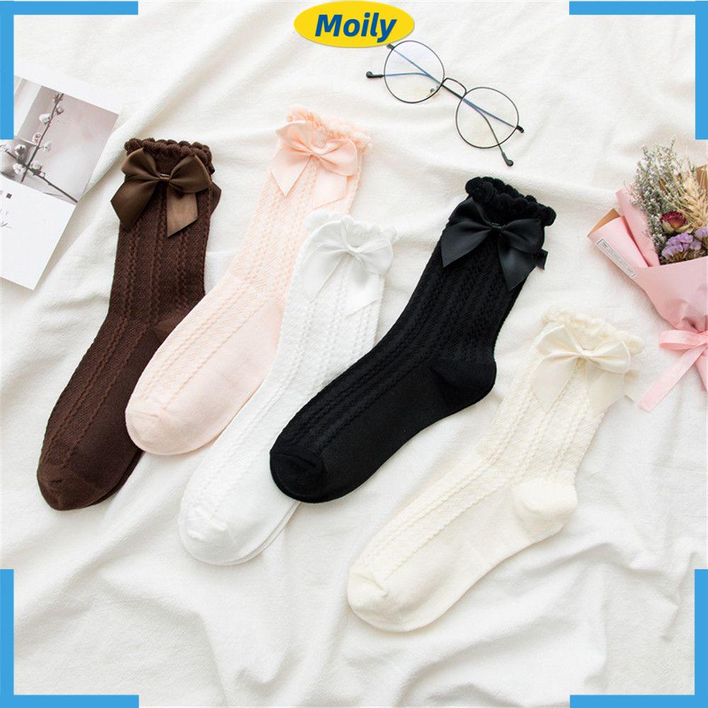 Vớ Cotton Phối Ren Mềm Mại Phong Cách Lolita Dành Cho Bé Gái