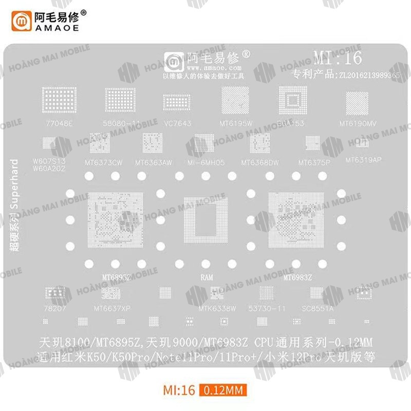 Vỉ làm chân Xiaomi hãng Amaoe full mã Mi11 đến Mi18