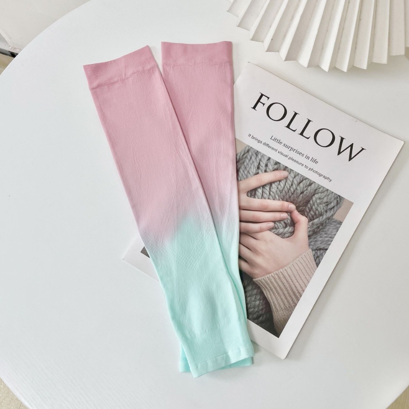 Ống Tay Áo Chống Nắng Bằng Lụa Lạnh Màu Gradient Phong Cách Mới Bảo Vệ Cánh Tay Chống Tia Cực Tím Unisex