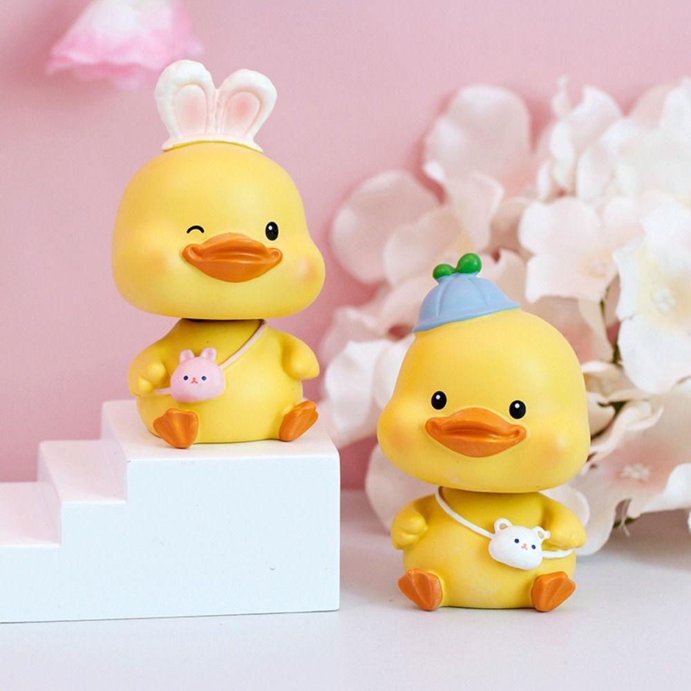 Búp Bê Đầu Vịt Momo Lắc Đầu Bằng Nhựa Resin Trang Trí Xe Hơi / Làm Quà Tặng Năm Mới