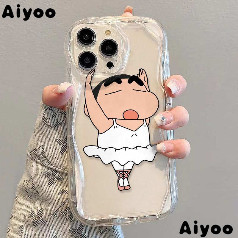 ✅Ốp Điện Thoại Mềm Trong Suốt Chống Sốc In Hình Shin-Chan Cho iPhone14 / 13promax 12 / 11 7 / 8p xsxr