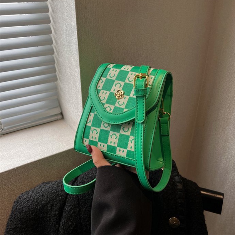 Túi Đeo Chéo Nhỏ Họa Tiết Caro retro Chất Lượng Cao Thời Trang Cho Nữ