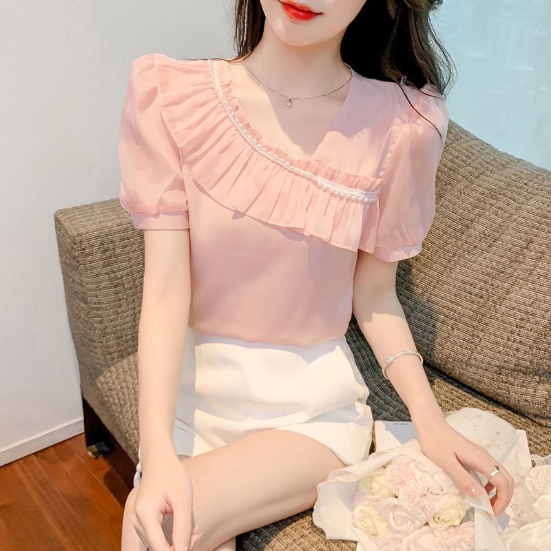 Áo Sơ Mi Tay Ngắn Vạt Chéo Thời Trang Mùa Hè Bh2m gzy8