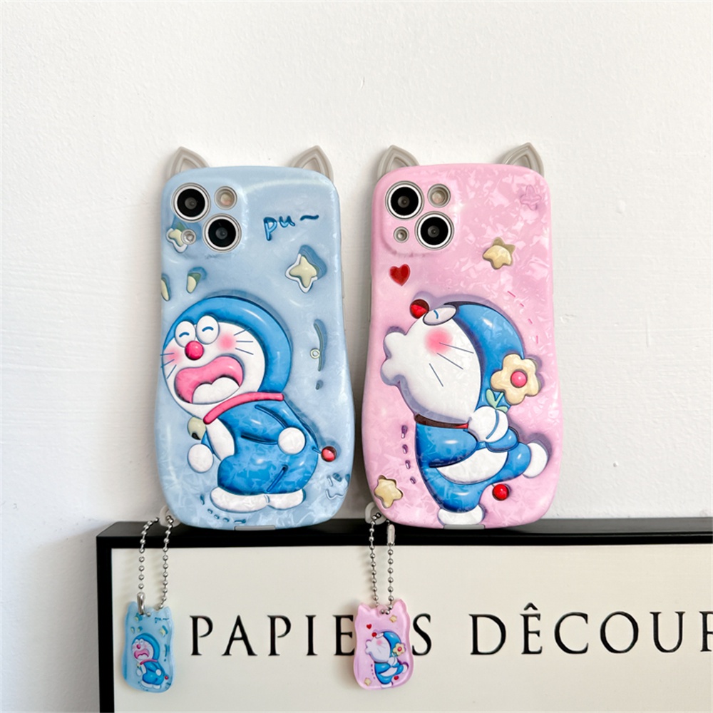 Ốp Điện Thoại TPU Mềm Hình Doraemon 3D Cho iPhone 14 13 12 11 Pro Max 12Pro 13Pro 14Pro 14Plus 14ProMax X XS Max XR 7 8 Plus