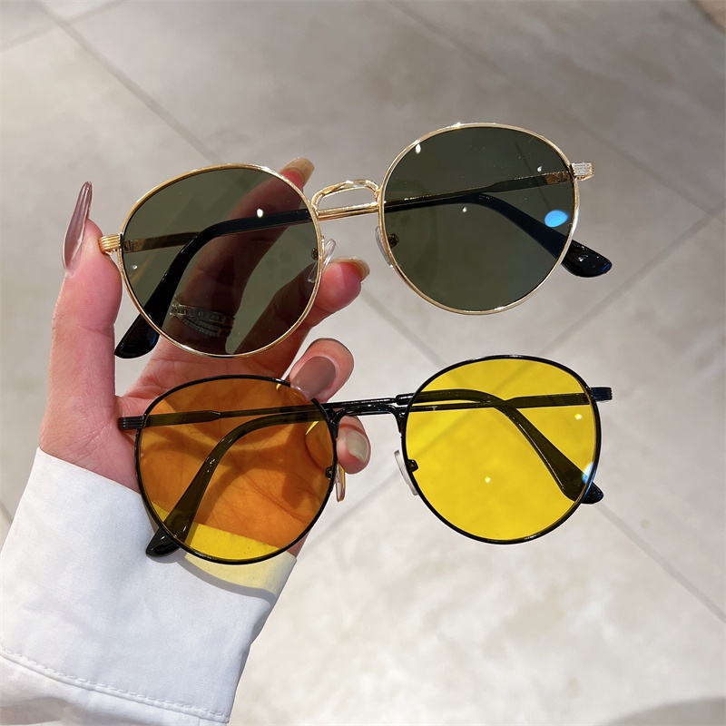 HF Kính Râm Dáng Tròn Cho Bãi Biển Thời Trang Hàn Quốc Sắc Thái Thẩm Mỹ Cho Nữ Kính Mát Unisex Hợp Thời Trang Nam Chất Lượng Cao Bán Chạy