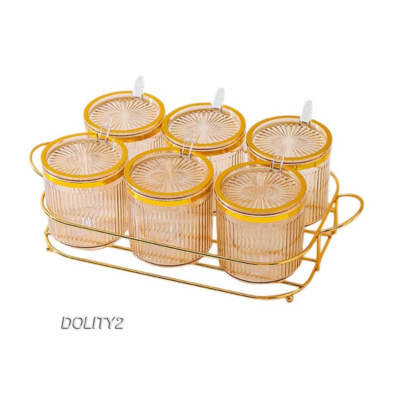 Set 2 Hộp Đựng Gia Vị Có Nắp Và Giá Đỡ Cho Nhà Bếp