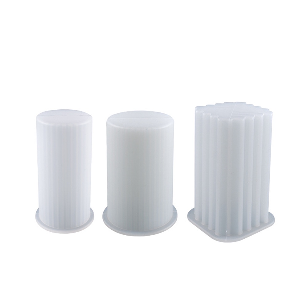 Khuôn Làm Nến / Xà Phòng / Nước Hoa Hình Trụ Họa Tiết Kẻ Sọc Bằng Silicone Diy