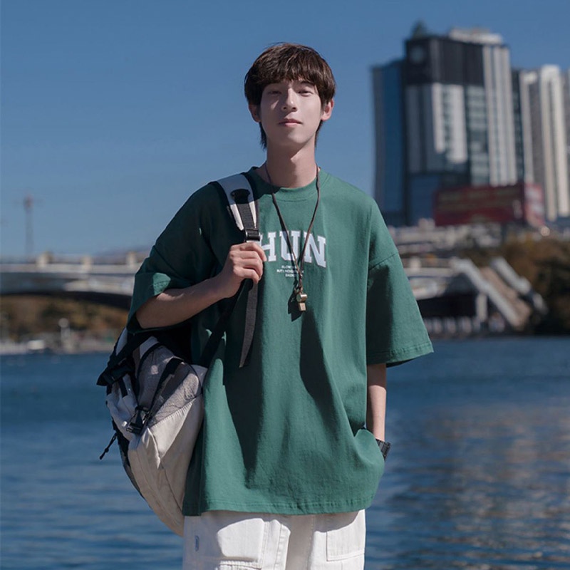 Áo Thun Tay Ngắn Cổ Tròn In Chữ Thời Trang Dành Cho Nam