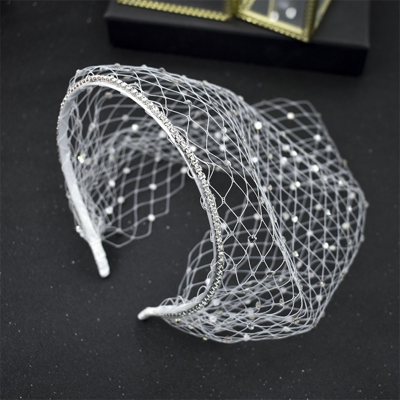 Mạng Che Mặt Vải Lưới Dày Đính Đá Lấp Lánh Kiểu Âu Mỹ Cho Cô Dâu