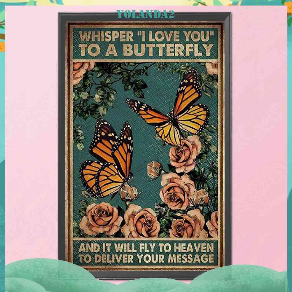 Tranh Thêu Chữ Thập Thủ Công In Hình Bướm 11CT