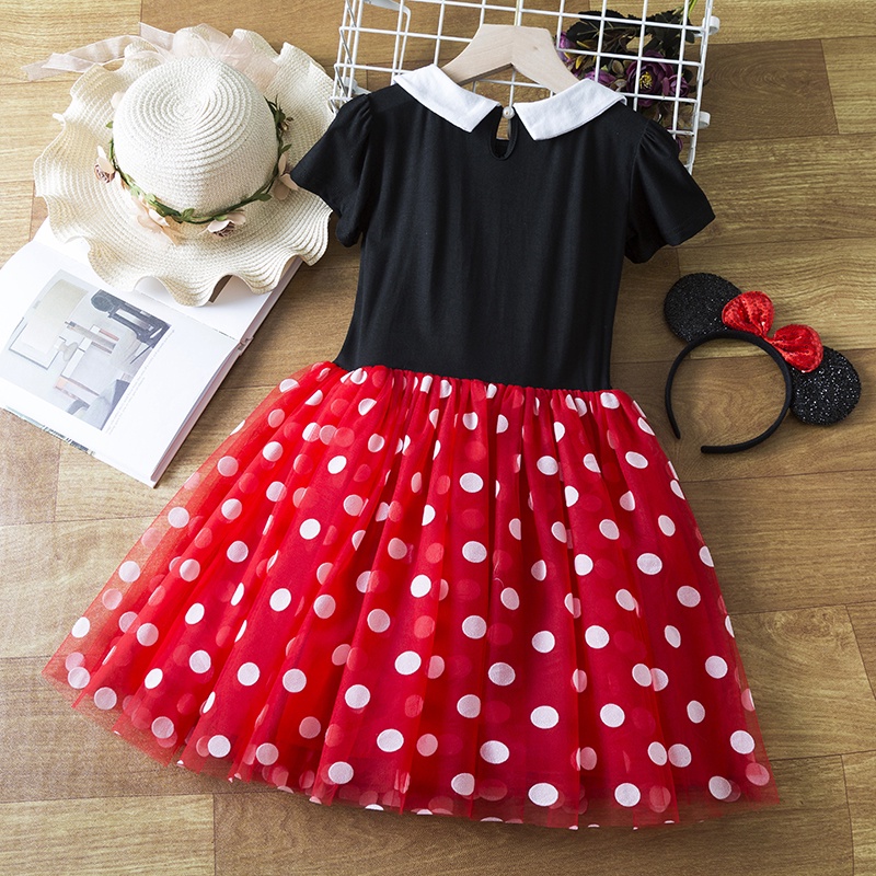 Đầm Hóa Trang Chuột Minnie Dễ Thương Cho Bé Gái