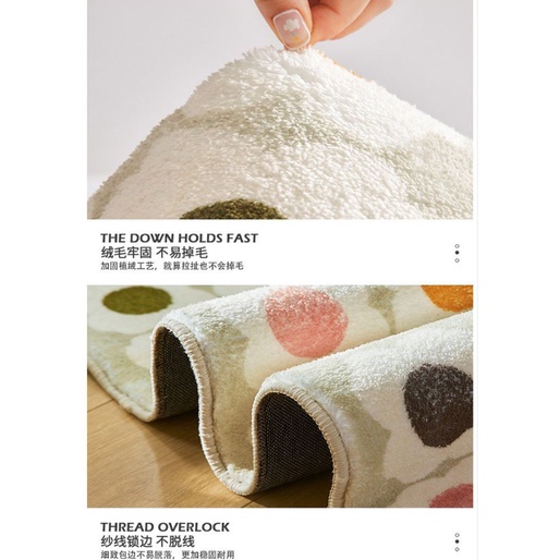 Thảm Bông Tròn Mềm Mại Dày Dặn Chống Trượt Họa Tiết Hoạt Hình Cho Phòng Ngủ / Phòng Khách