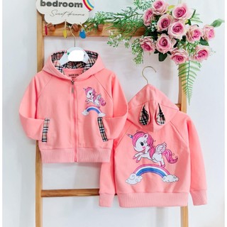 Áo khoác pony Hồng cam Zunkids