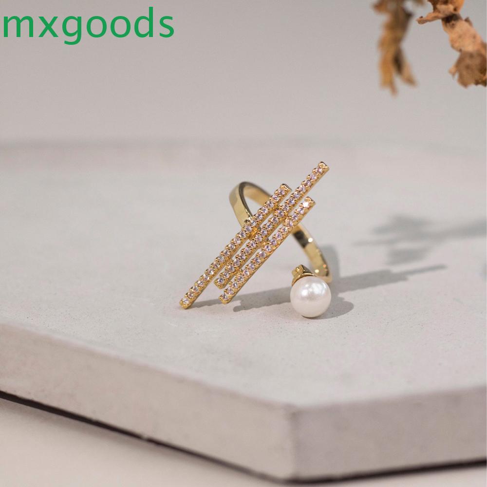 Nhẫn Đeo Ngón Tay Đính Hạt Ngọc Trai Hình Vuông Đơn Giản Thời Trang Dành Cho Nữ