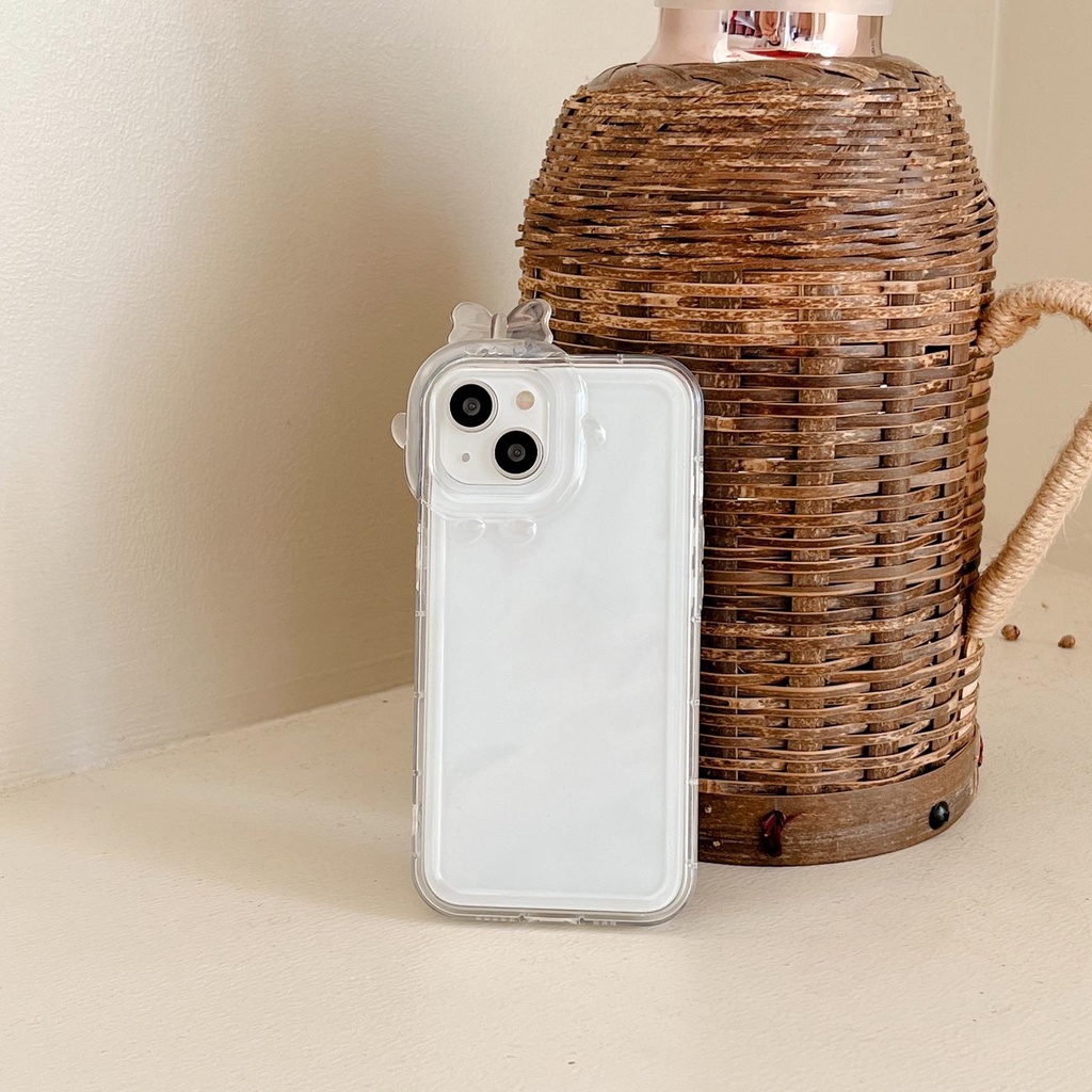 Ốp Điện Thoại TPU Dẻo Trong Suốt Họa Tiết Hoạt Hình 3D Đơn Giản Chống Rơi Cho iPhone 14 13 12 11 PRO MAX XS XR 7 8 Plus