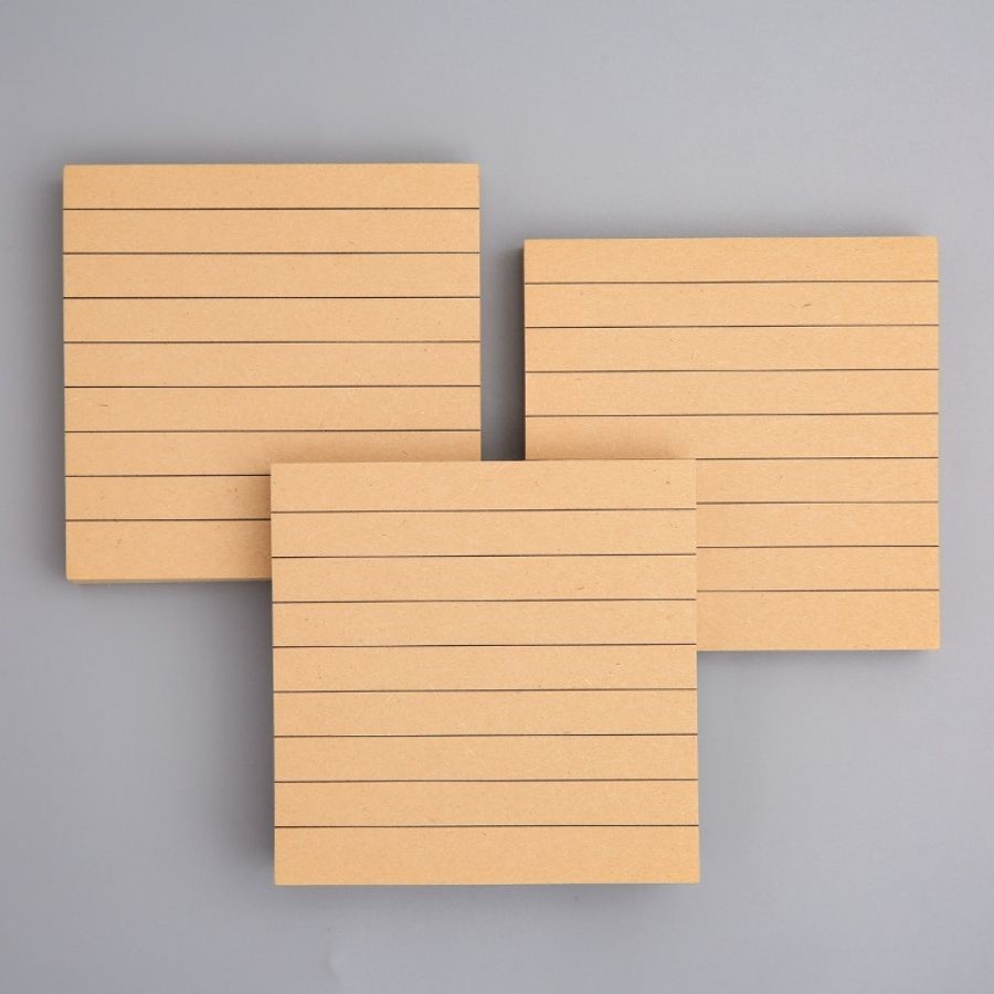 Note ghi chú đơn giản kẻ ngang, caro NO33, tập 80 tờ giấy note vuông basic
