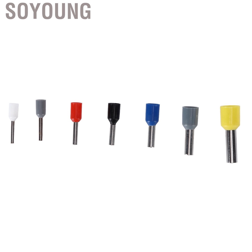Soyoung 1900pcs Wire Ferrule Terminals Pin Type Copper Tin Plated 7 Sizes Insulated Cord Connectors Universal for Cars