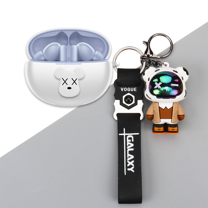 Huawei FreeBuds 5i Case Creative Kaws Cartoon Violent Bear Keychain Pendant Huawei FreeBuds 5i Silicone Soft Case Protective Cover Shockproof Case Protective Cover Cute Briquette Crayon Pendant Huawei FreeBuds 5i Cover Soft Case