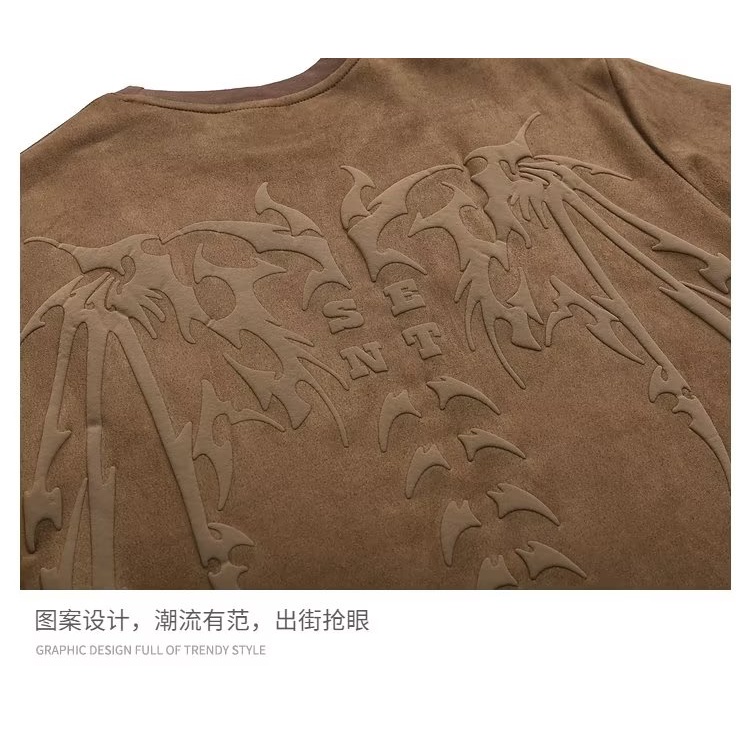 Áo Thun Tay Ngắn Cổ Tròn In Hình Phong Cách Hip hop Đường Phố Mỹ Thời Trang Mùa Hè Cho Nam Và Nữ