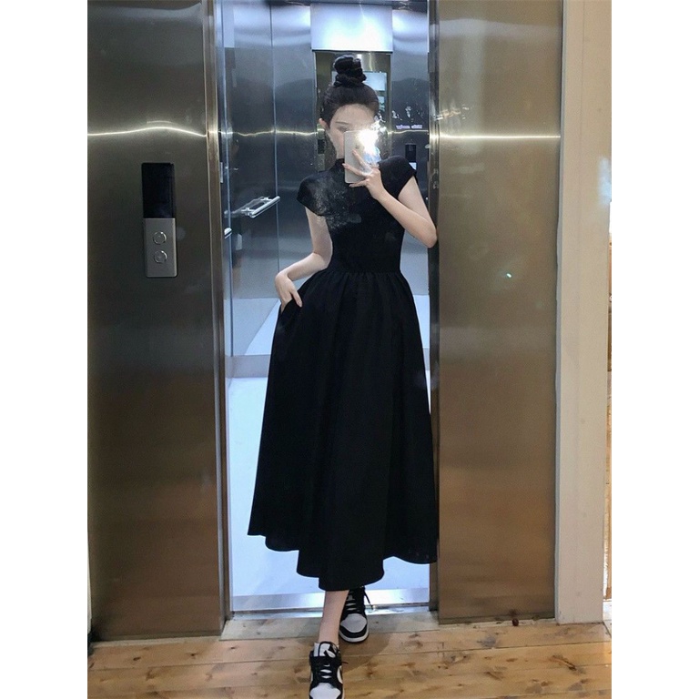 Đầm Dáng Ôm Phong Cách Hepburn Pháp Thời Trang Mùa Hè Mới Dễ Phối Đồ