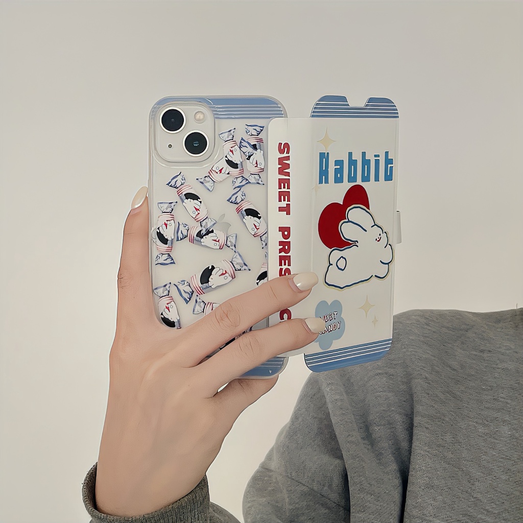 Ốp Điện Thoại Silicon Tpu Mềm Trong Suốt Chống Rơi In Hình Thỏ Dễ Thương Cho iPhone 11 12 13 14 PRO MAX