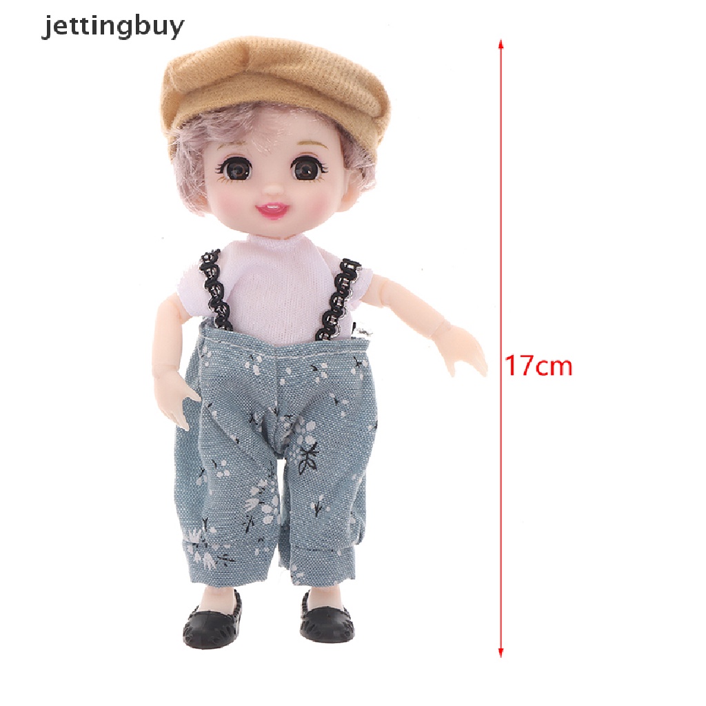 Búp bê bé gái JETTING mắt to 3d có khớp cử động độc đáo 17cm DIY 13cm